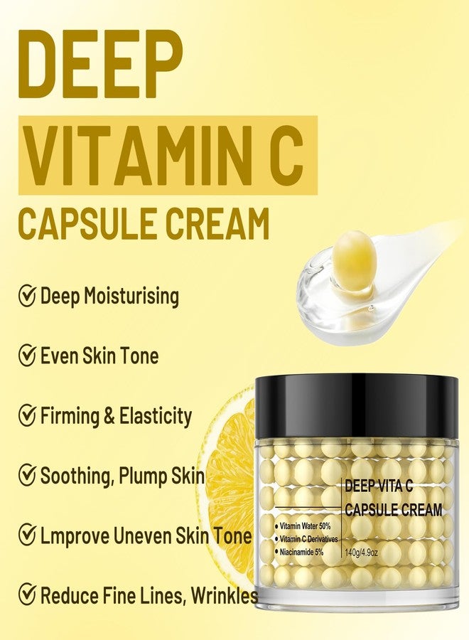 IREV Deep Vitamin C Capsule Face Moisturizer, Moisturizing Facial Cream, Transparent Gel for Radiant Skin, Hydrating Night Face Skin Care, Jelly Cream for Dull, Uneven Tone 4.9 OZ - Image 4
